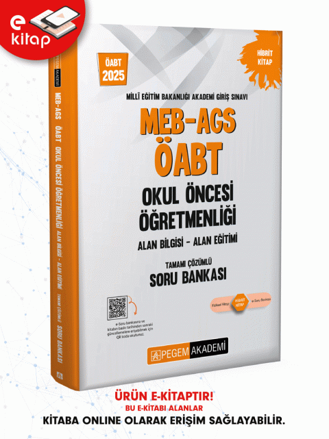 2025 MEB-AGS-ÖABT Okul Öncesi Öğretmenliği Alan Bilgisi - Alan Eğitimi Tamamı Çözümlü E-Soru Bankası