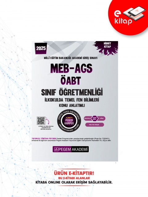2025 MEB-AGS ÖABT Sınıf Öğretmenliği İlkokulda Temel Fen Bilimleri Konu Anlatımlı E-Kitap