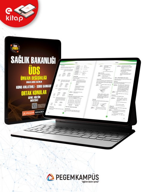 2025 ÜDS Sağlık Bakanlığı Ünvan Değişikliği Sınavlarına Hazırlık Ortak Konular Genel Kültür Mevzuat Konu Anlatımlı Soru Bankası E-Kitap