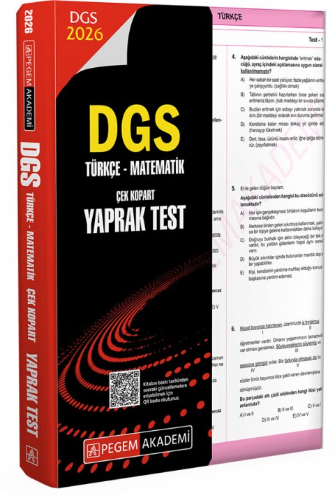 2026 DGS Türkçe-Matematik Çek Kopart Yaprak Test