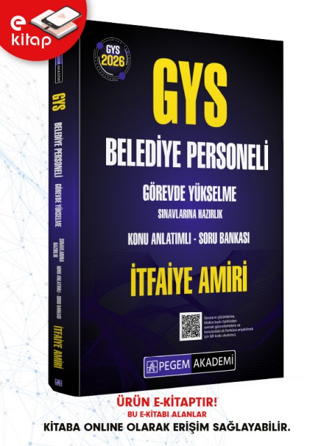 2026 GYS Belediye Personeli Görevde Yükselme Sınavlarına Hazırlık Konu Anlatımlı Soru Bankası İTFAİYE AMİRİ E-Kitap