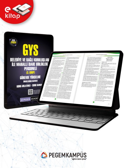 2026 GYS Belediye ve Bağlı Kuruluşları ile Mahalli İdare Birlikleri Personeli (3. Grup) Görevde Yükselme Sınavlarına Hazırlık Konu Anlatımlı Soru Bankası E-Kitap