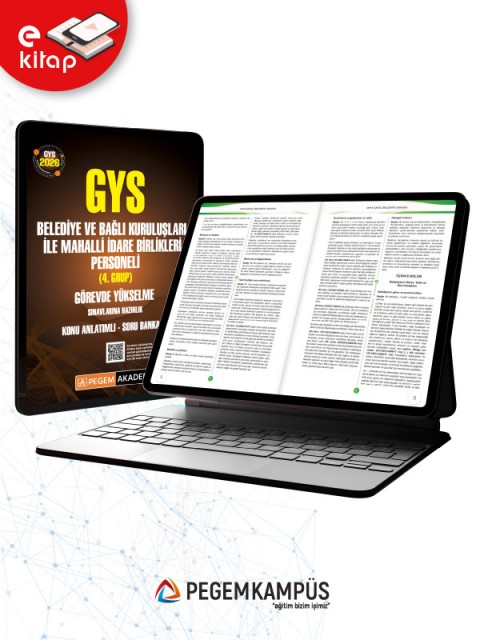 2026 GYS Belediye ve Bağlı Kuruluşları ile Mahalli İdare Birlikleri Personeli (4. Grup) Görevde Yükselme Sınavlarına Hazırlık Konu Anlatımlı Soru Bankası E-Kitap