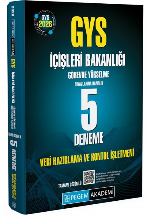 2026 GYS İçişleri Bakanlığı Görevde Yükselme Sınavlarına Hazırlık 5 Deneme VERİ HAZIRLAMA ve KONTROL İŞLETMENİ