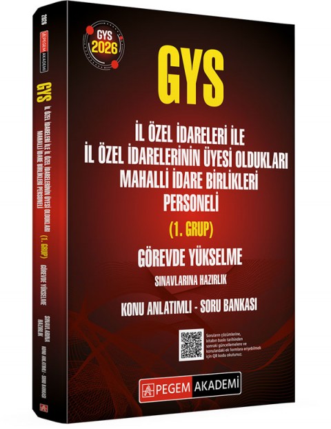 2026 GYS İl Özel İdareleri ile İl Özel İdarelerinin Üyesi Oldukları Mahalli İdare Birlikleri Personeli (1.Grup) Görevde Yükselme Sınavlarına Hazırlık Konu Anlatımlı Soru Bankası