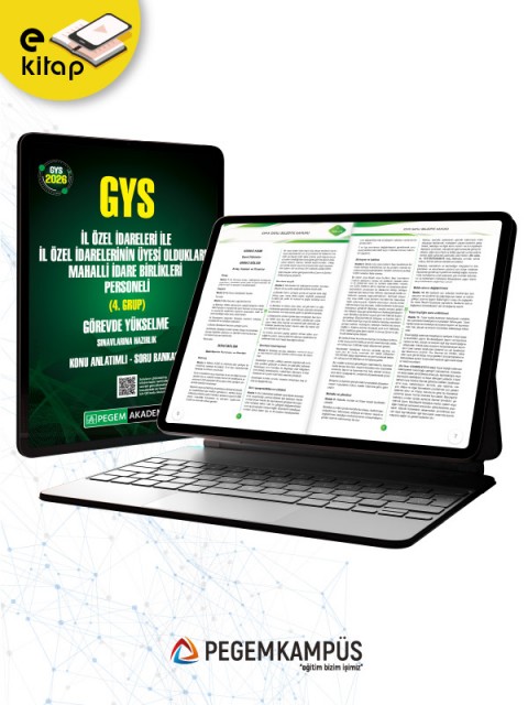 2026 GYS İl Özel İdareleri ile İl Özel İdarelerinin Üyesi Oldukları Mahalli İdare Birlikleri Personeli (4. Grup) Görevde Yükselme Sınavlarına Hazırlık Konu Anlatımlı Soru Bankası E-Kitap