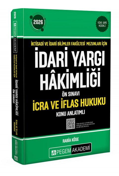 2026 İktisadi ve İdari Bilimler Fakültesi Mezunları İçin İdari Yargı Hakimliği Ön Sınavı İcra ve İflas Hukuku Konu Anlatımlı