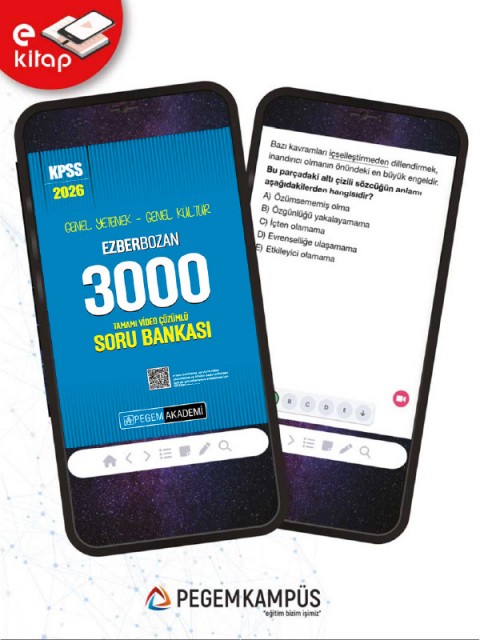 2026 KPSS Genel Yetenek Genel Kültür 3000 Tamamı Video Çözümlü Ezberbozan E-Soru Bankası