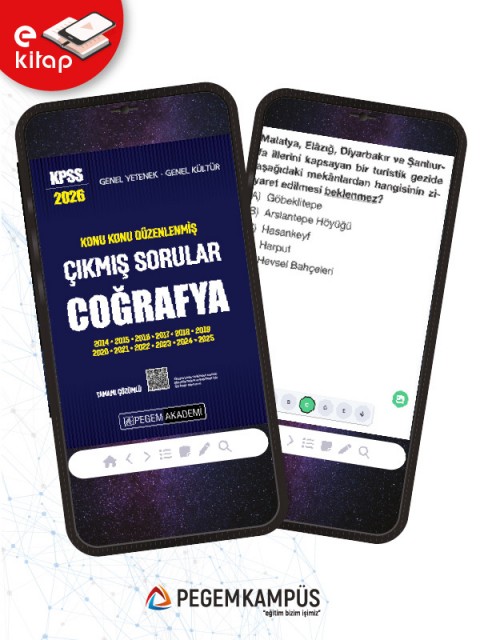 2026 KPSS Genel Yetenek Genel Kültür Konu Konu Düzenlenmiş Tamamı Çözümlü Çıkmış Sorular COĞRAFYA E-Kitap