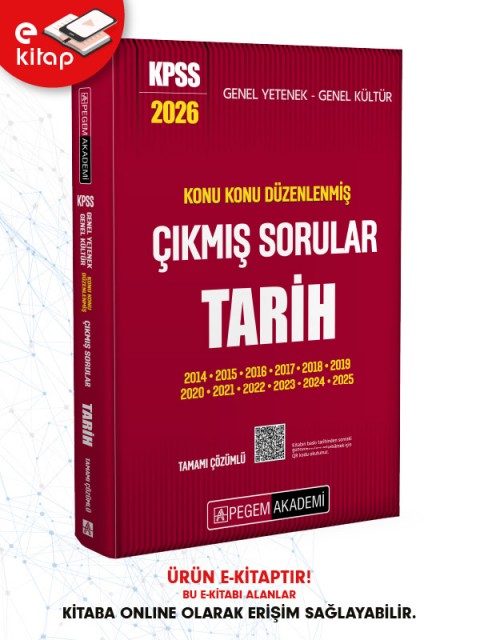 2026 KPSS Genel Yetenek Genel Kültür Konu Konu Düzenlenmiş Tamamı Çözümlü Çıkmış Sorular TARİH E-Kitap
