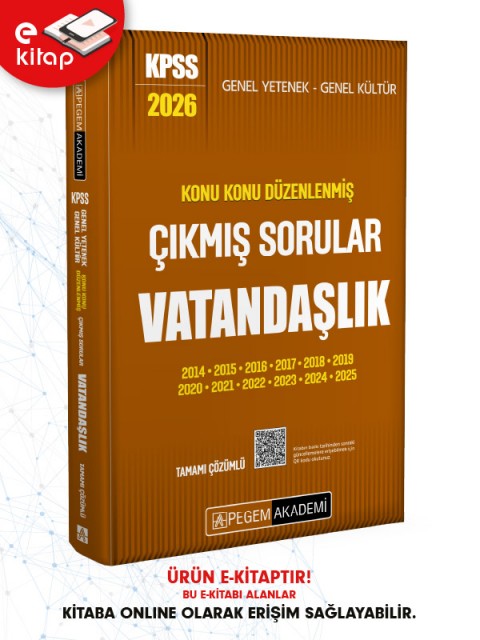 2026 KPSS Genel Yetenek Genel Kültür Konu Konu Düzenlenmiş Tamamı Çözümlü Çıkmış Sorular VATANDAŞLIK E-Kitap