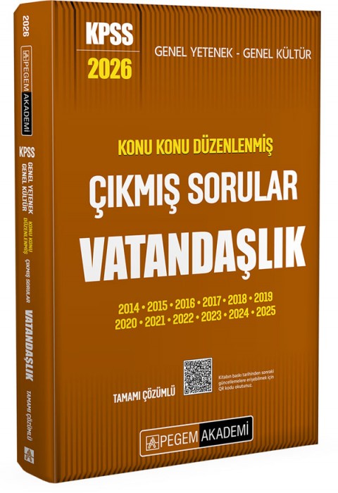 2026 KPSS Genel Yetenek Genel Kültür Konu Konu Düzenlenmiş Tamamı Çözümlü Çıkmış Sorular VATANDAŞLIK