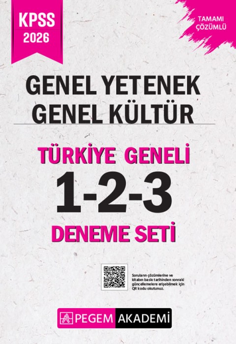 2026 KPSS Genel Yetenek Genel Kültür Tamamı Çözümlü Türkiye Geneli 1-2-3 (3'lü Deneme Seti)