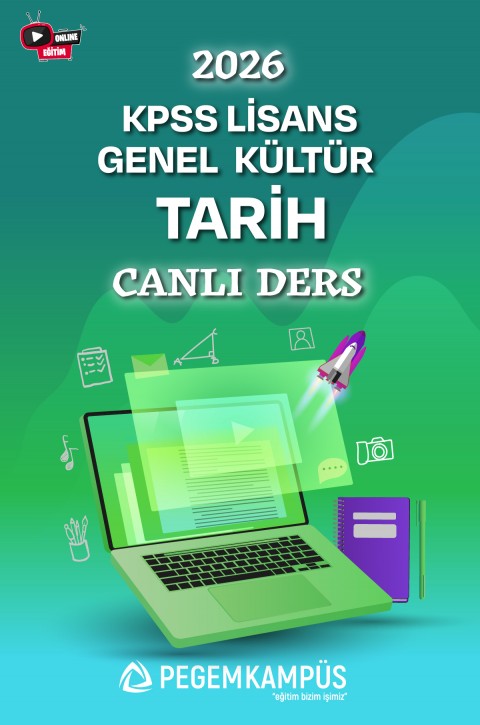 2026 KPSS Lisans Genel Kültür Tarih Canlı Ders + Ders İzleme Defteri + Soru Bankası