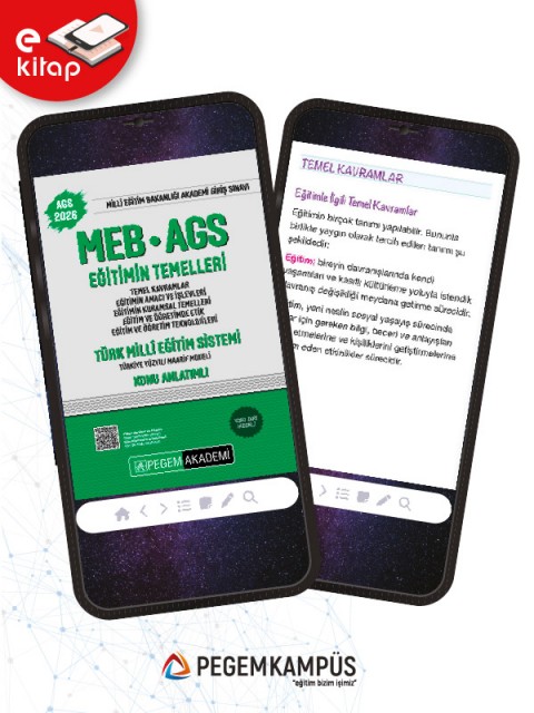 2026 MEB-AGS Eğitimin Temelleri-Türk Millî Eğitim Sistemi-Temel Kavramlar-Eğitimin Amacı ve İşlevleri-Eğitimin Kuramsal Temelleri-Eğitim ve Öğretimde Etik-Eğitim ve Öğretim Teknolojileri-Türkiye Yüzyılı Maarif Modeli Konu Anlatımlı E-