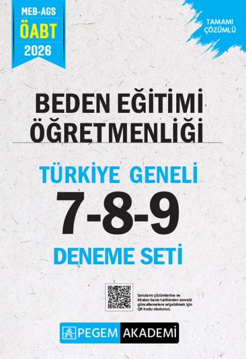 2026 MEB AGS ÖABT Beden Eğitimi Öğretmenliği Tamamı Çözümlü Türkiye Geneli 7-8-9 (3'lü Deneme Seti)