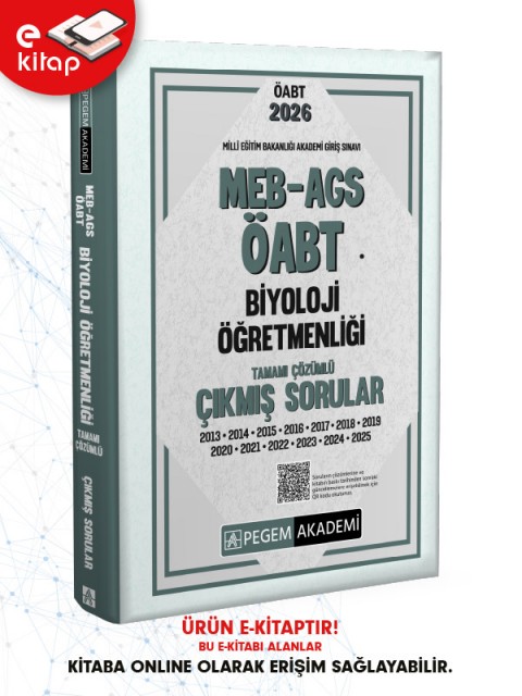 2026 MEB-AGS ÖABT Biyoloji Öğretmenliği Tamamı Çözümlü Çıkmış Sorular (e-kitap)
