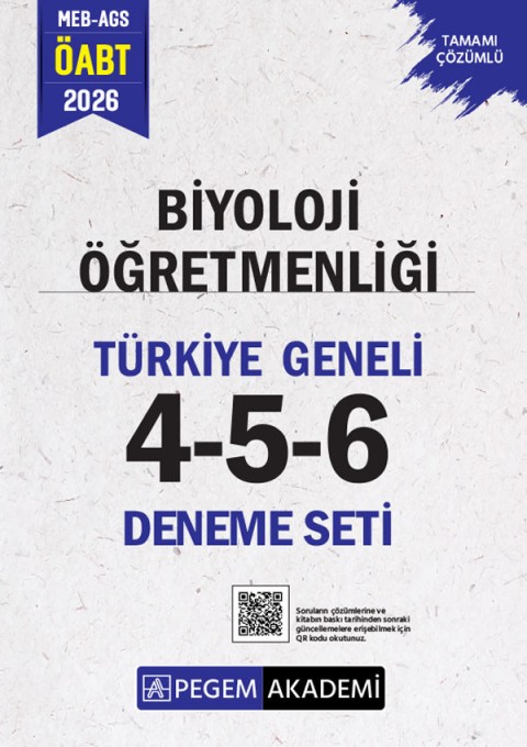 2026 MEB AGS ÖABT Biyoloji Öğretmenliği Tamamı Çözümlü Türkiye Geneli 4-5-6 (3'lü Deneme Seti)