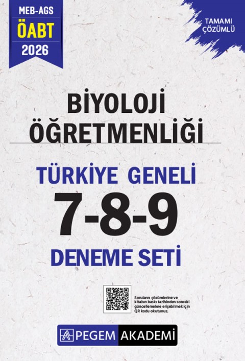 2026 MEB AGS ÖABT Biyoloji Öğretmenliği Tamamı Çözümlü Türkiye Geneli 7-8-9 (3'lü Deneme Seti)