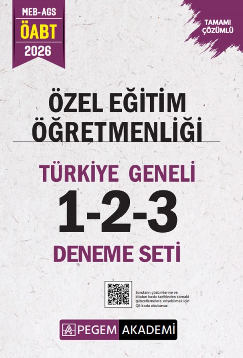 2026 MEB AGS ÖABT Özel Eğitim Öğretmenliği Tamamı Çözümlü Türkiye Geneli 1-2-3 (3'lü Deneme Seti)
