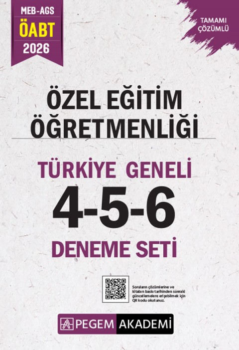 2026 MEB AGS ÖABT Özel Eğitim Öğretmenliği Tamamı Çözümlü Türkiye Geneli 4-5-6 (3'lü Deneme Seti)