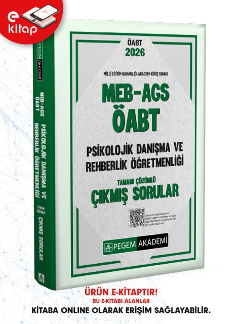 2026 MEB-AGS ÖABT Psikolojik Danışma ve Rehberlik Öğretmenliği Tamamı Çözümlü Çıkmış Sorular (e-kitap)
