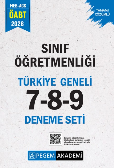 2026 MEB AGS ÖABT Sınıf Öğretmenliği Tamamı Çözümlü Türkiye Geneli 7-8-9 (3'lü Deneme Seti)