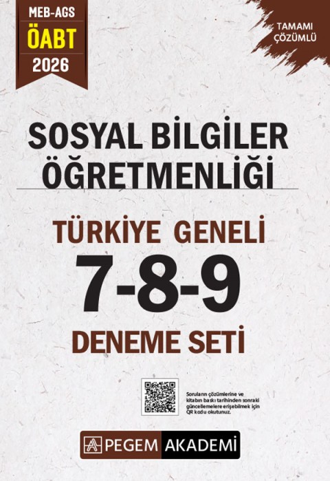 2026 MEB AGS ÖABT Sosyal Bilgiler Öğretmenliği Tamamı Çözümlü Türkiye Geneli 7-8-9 (3'lü Deneme Seti