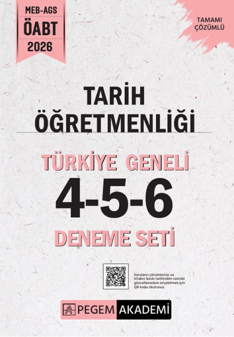 2026 MEB AGS ÖABT Tarih Öğretmenliği Tamamı Çözümlü Türkiye Geneli 4-5-6 (3'lü Deneme Seti)
