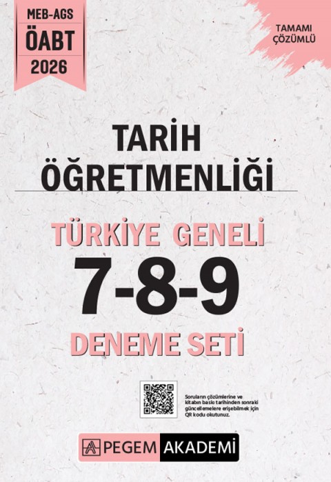 2026 MEB AGS ÖABT Tarih Öğretmenliği Tamamı Çözümlü Türkiye Geneli 7-8-9 (3'lü Deneme Seti)