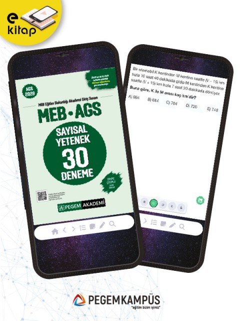 2026 MEB-AGS Sayısal Yetenek Tamamı Çözümlü 30 Deneme E-Kitap