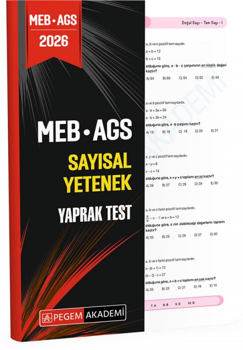 2026 MEB AGS Sayısal Yetenek Yaprak Test