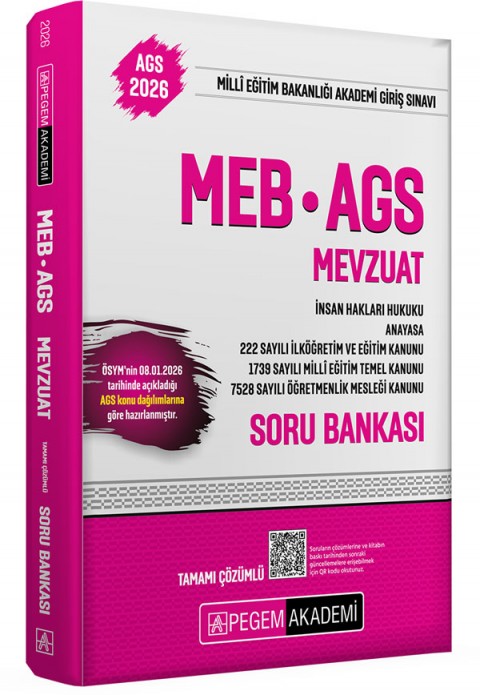 2026 MEB AGS Soru Bankası Tamamı Çözümlü Mevzuat