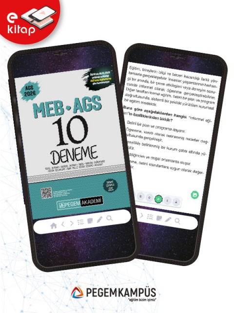 2026 MEB-AGS Tamamı Çözümlü 10 Deneme E-Kitap