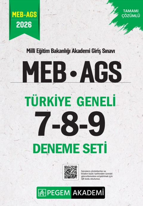 2026 MEB AGS Tamamı Çözümlü Türkiye Geneli 7-8-9 (3'lü Deneme Seti)