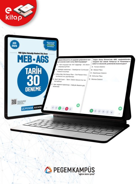 2026 MEB-AGS Tarih Tamamı Çözümlü 30 Deneme E-Kitap