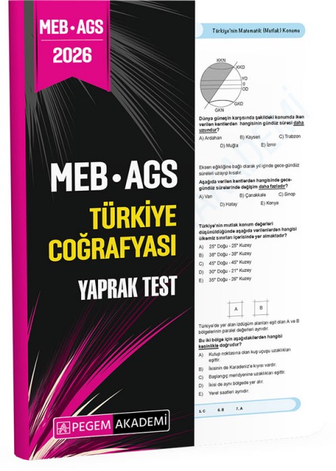 2026 MEB AGS Türkiye Coğrafyası Yaprak Test