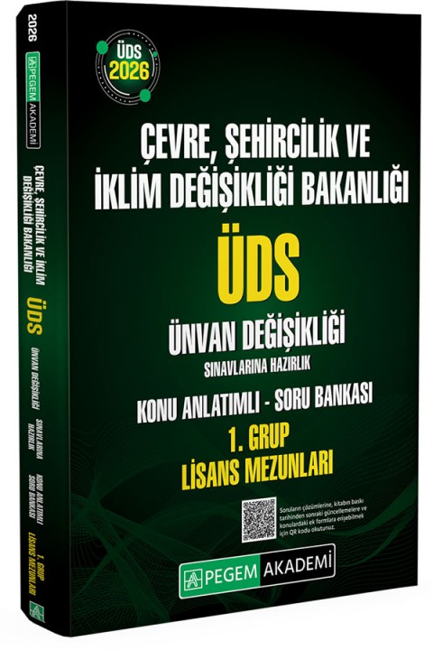 2026 ÜDS Çevre Şehircilik ve İklim Değişikliği Bakanlığı ÜDS Ünvan Değişikliği Sınavlarına Hazırlık Konu Anlatımlı Soru Bankası 1. Grup LİSANS MEZUNLARI