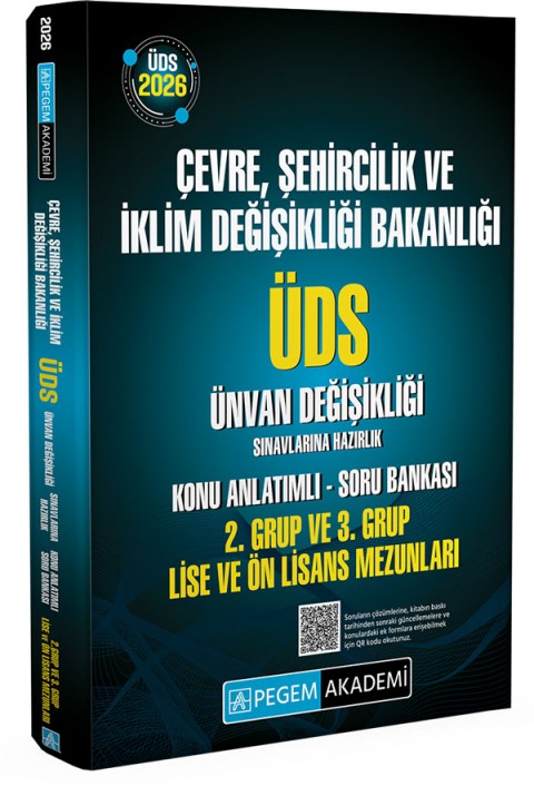 2026 ÜDS Çevre Şehircilik ve İklim Değişikliği Bakanlığı ÜDS Ünvan Değişikliği Sınavlarına Hazırlık Konu Anlatımlı Soru Bankası 2. Grup ve 3. Grup ÖN LİSANS MEZUNLARI