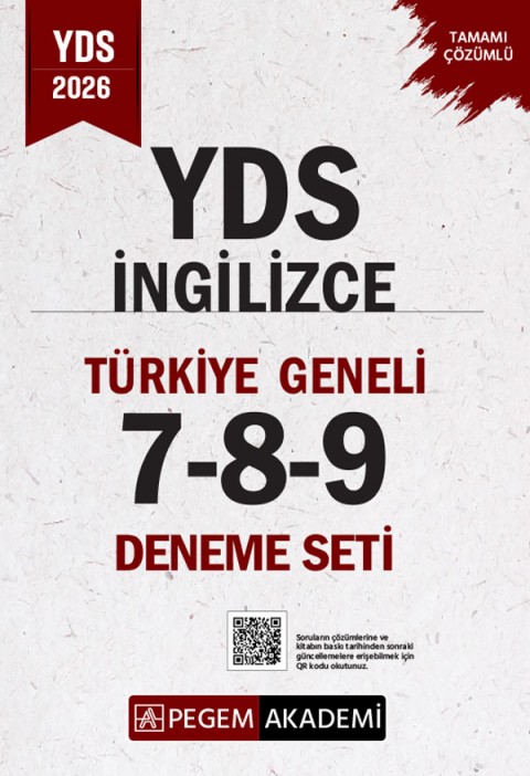 2026 YDS İngilizce Tamamı Çözümlü Türkiye Geneli 7-8-9 (3'lü Deneme Seti)