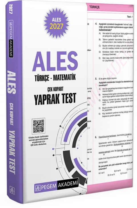 2027 ALES Türkçe-Matematik Çek Kopart Yaprak Test