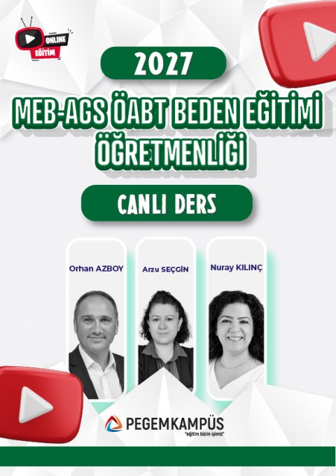 2027 MEB-AGS ÖABT Beden Eğitimi Öğretmenliği Canlı Ders + Ders İzleme Defteri + Soru Bankası