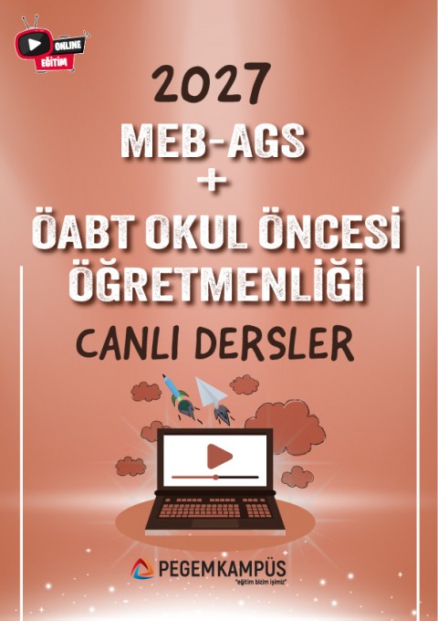 2027 MEB-AGS + ÖABT Okul Öncesi Öğretmenliği Canlı Dersler + Ders İzleme Defteri + Soru Bankası