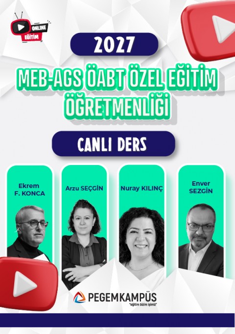 2027 MEB-AGS + ÖABT Özel Eğitim Öğretmenliği Canlı Dersler + Ders İzleme Defteri + Soru Bankası