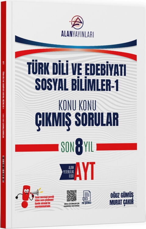 Alan Yayınları AYT Türk Dili ve Edebiyatı Sosyal Bilimler 1 Konu Konu Çıkmış Sorular Son 8 Yıl