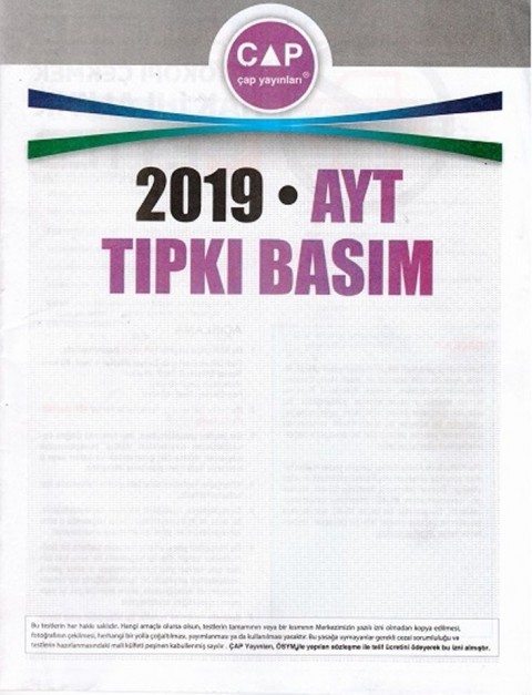 Çap Yayınları 2019 AYT Tıpkı Basım