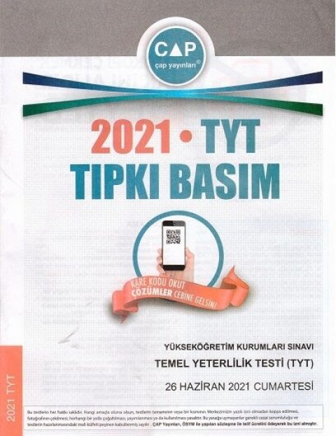 Çap Yayınları 2021 TYT Tıpkı Basım