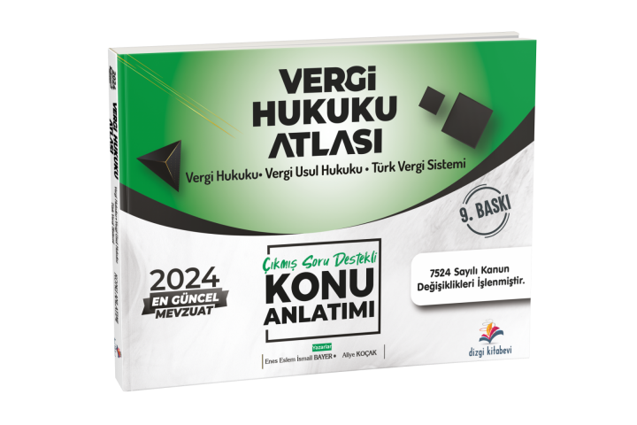 Dizgi Kitap 2024  Vergi Hukuku Atlası Çıkmış Soru Destekli Konu Anlatımı Enes Eslem İsmail Bayer