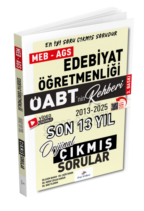 Dizgi Kitap 2026 Meb Ags ÖABT Türk Dili ve Edebiyatı Öğretmenliği Öabt'nin Rehberi Konularına Göre Tasnif Edilmiş Son 13 Yıl Orijinal Video Çözümlü Çıkmış Sınav Soruları