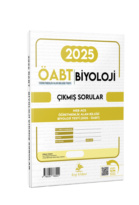 Dizgi Kitap Meb Ags ÖABT Biyoloji Video Çözümlü 2025 Sınavı Tek Fasikül Orijinal Çıkmış Sorular